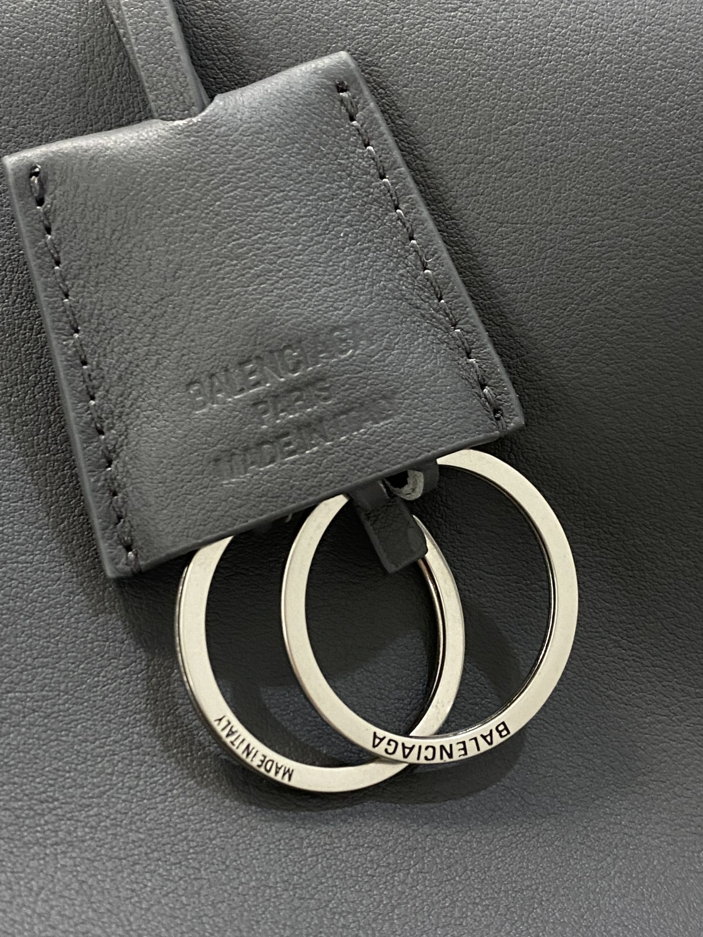 RODEO MEDIUM BAG 35 IN GREY SMOOTH CALFSKIN SILVER HARDWARE