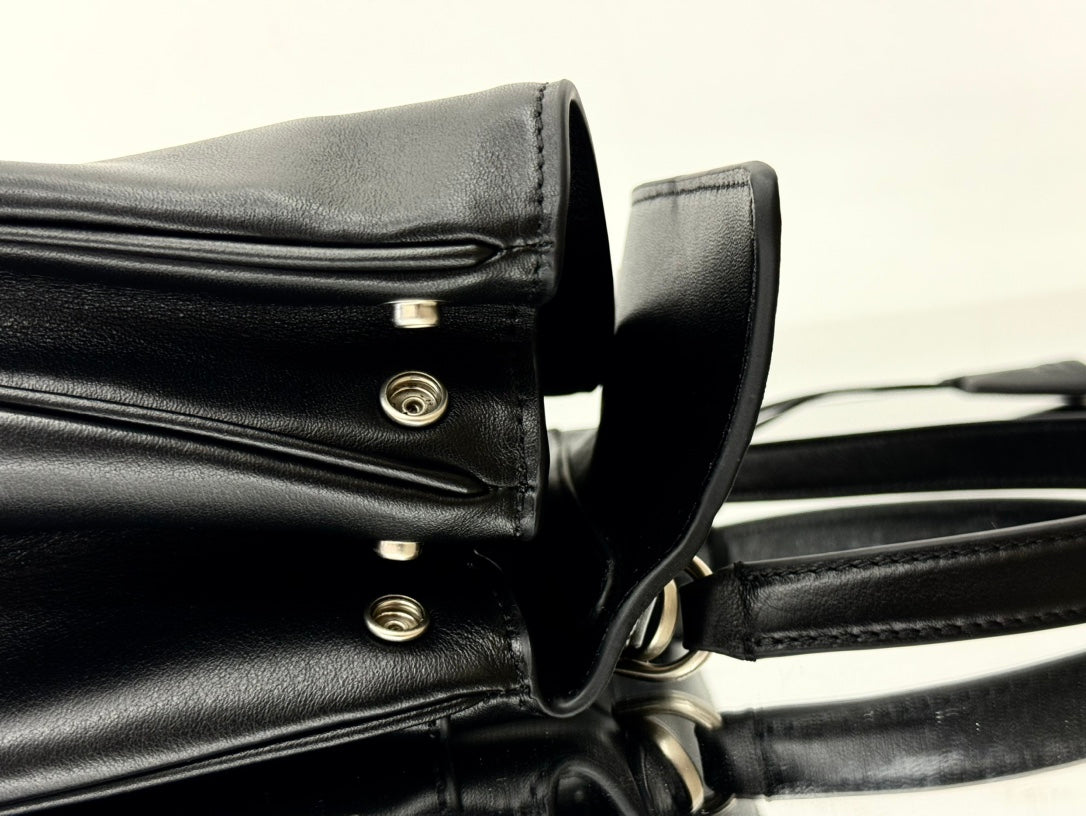 RODEO MINI BAG 22 IN BLACK SMOOTH CALFSKIN SILVER HARDWARE