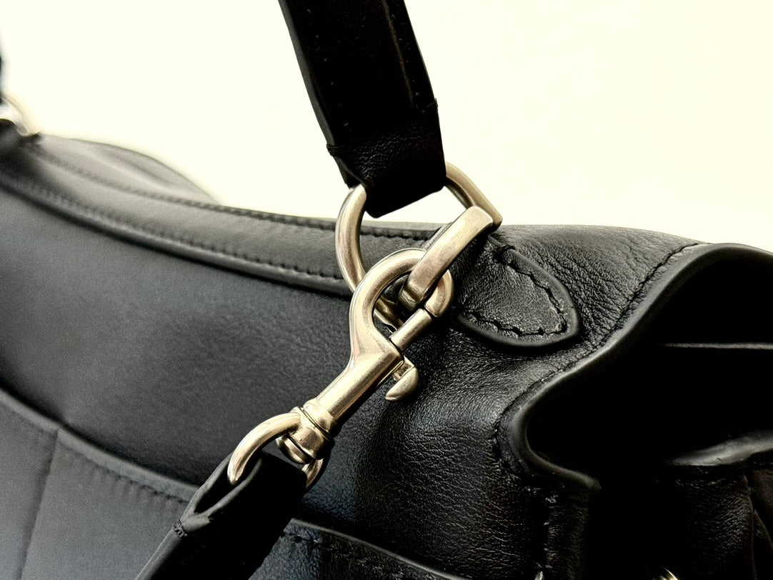 RODEO MINI BAG 22 IN BLACK SMOOTH CALFSKIN SILVER HARDWARE