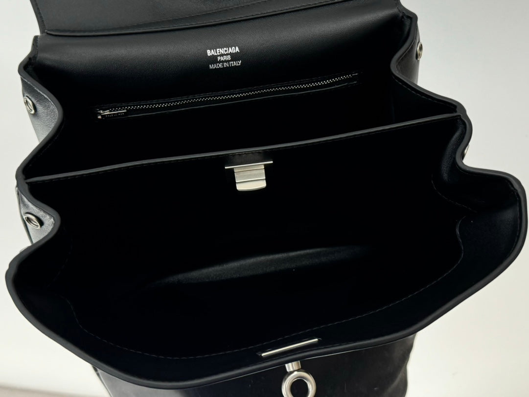 RODEO SMALL BAG 29 IN BLACK SMOOTH CALFSKIN SILVER HARDWARE