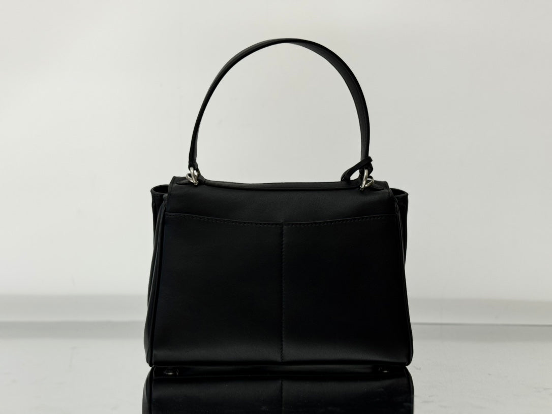RODEO MINI BAG 22 IN BLACK SMOOTH CALFSKIN SILVER HARDWARE