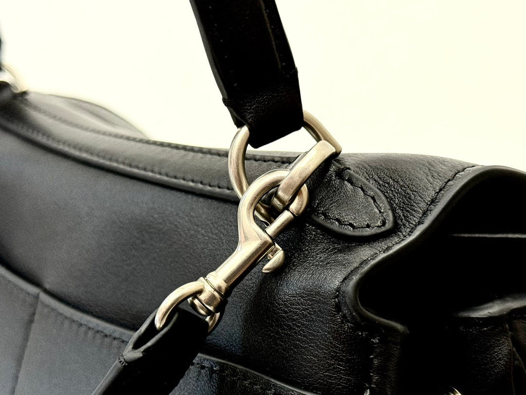 RODEO MEDIUM BAG 35 IN BLACK SMOOTH CALFSKIN SILVER HARDWARE