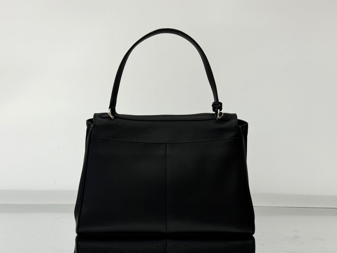 RODEO MEDIUM BAG 35 IN BLACK SMOOTH CALFSKIN SILVER HARDWARE