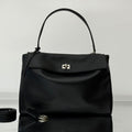 RODEO MEDIUM BAG 35 IN BLACK SMOOTH CALFSKIN SILVER HARDWARE