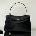RODEO LARGE BAG 40 IN BLACK SMOOTH CALFSKIN SILVER HARDWARE