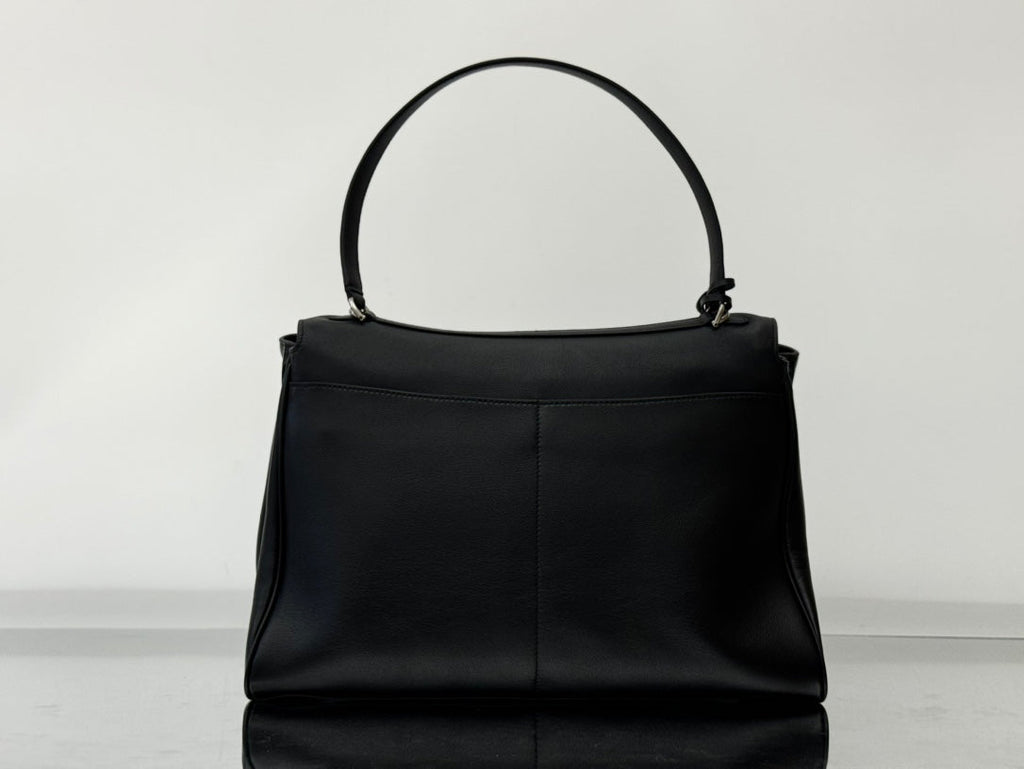 RODEO LARGE BAG 40 IN BLACK SMOOTH CALFSKIN SILVER HARDWARE