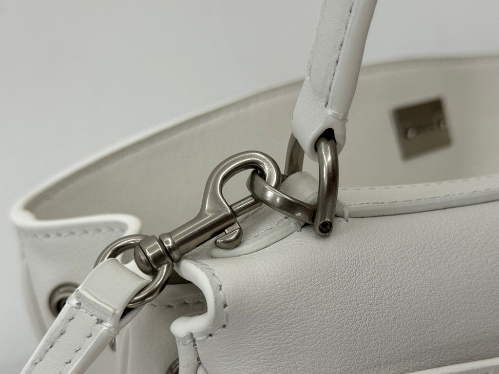 RODEO SMALL BAG 29 IN WHITE SMOOTH CALFSKIN SILVER HARDWARE