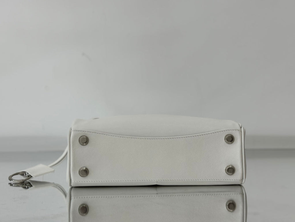 RODEO SMALL BAG 29 IN WHITE SMOOTH CALFSKIN SILVER HARDWARE