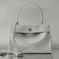 RODEO MEDIUM BAG 35 IN WHITE SMOOTH CALFSKIN SILVER HARDWARE