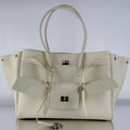 BEL AIR CARRY ALL BAG 29 IN WHITE NAPPA LAMBSKIN SILVER HARDWARE