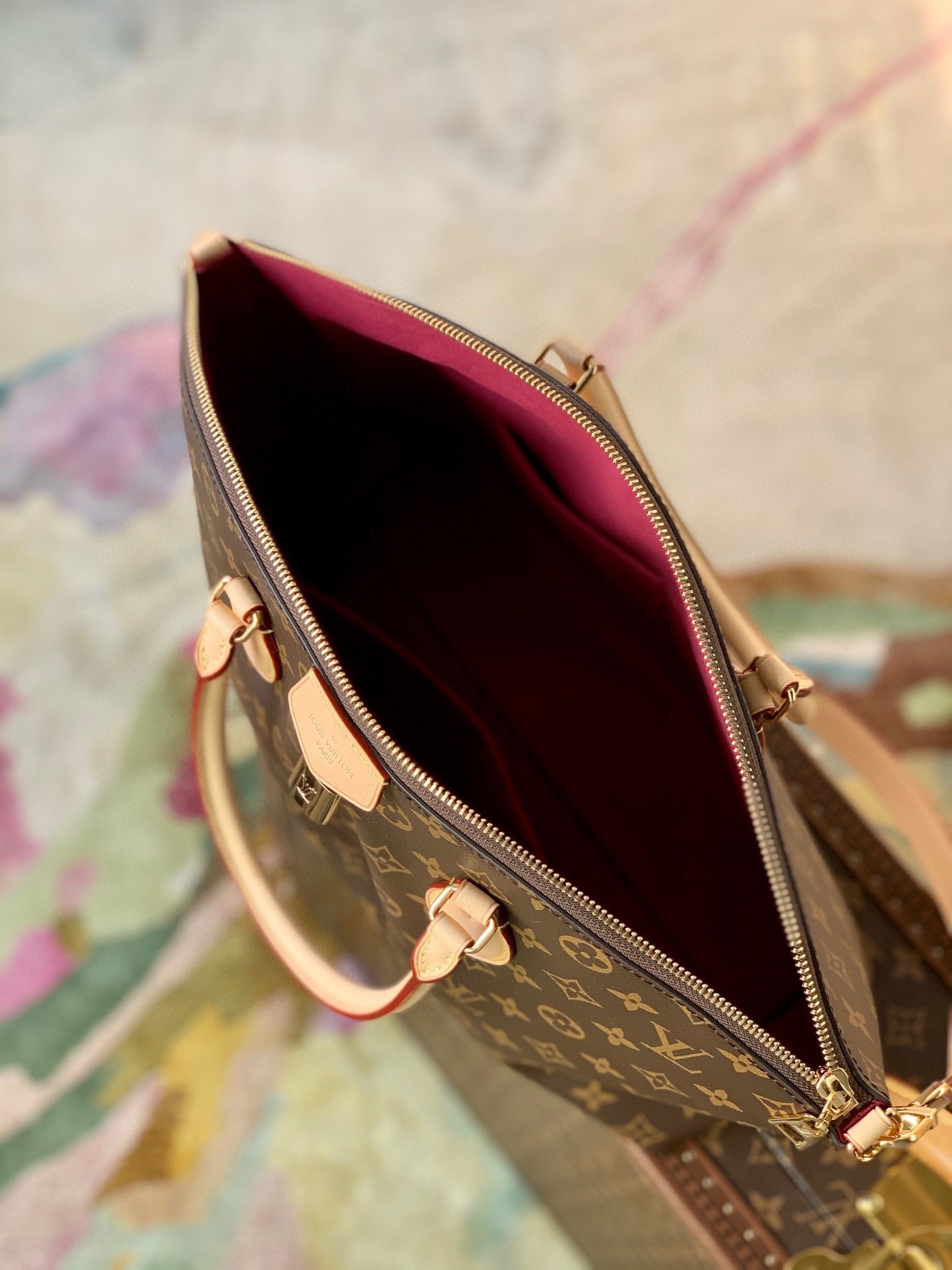 BOÉTIE PM TOTE 31.5 IN BROWN MONOGRAM COATED CANVAS AND CALFSKIN