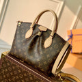 BOÉTIE PM TOTE 25 IN BROWN MONOGRAM COATED CANVAS AND CALFSKIN