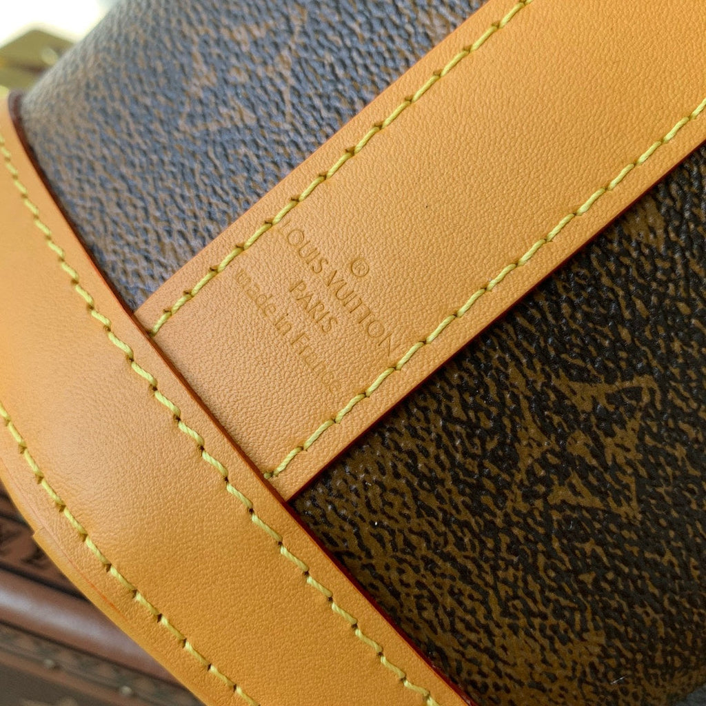 ENVELOPE POUCH 18 IN BROWN MONOGRAM COATED CANVAS AND CALFSKIN