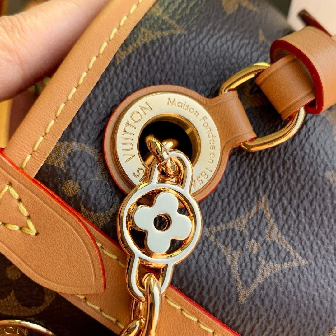 CARRYALL BB BAG 26 IN BROWN MONOGRAM COATED CANVAS AND CALFSKIN GOLD HARDWARE