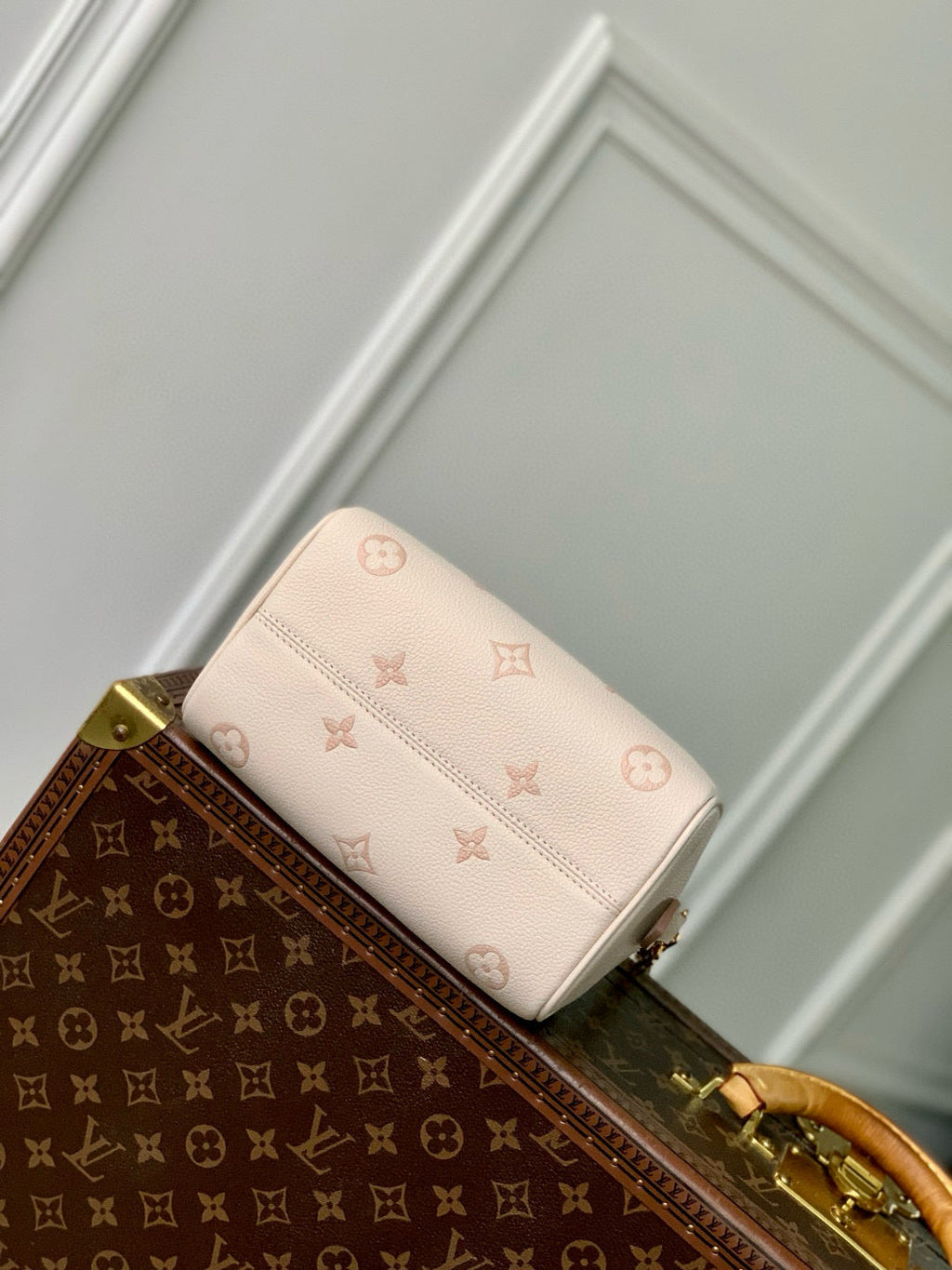 SPEEDY BANDOULIÈRE 20.5 IN LIGHT PINK MONOGRAM EMPREINTE CANVAS