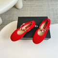 MARY JANE SHOES CHERRY RED WOOL TWEED