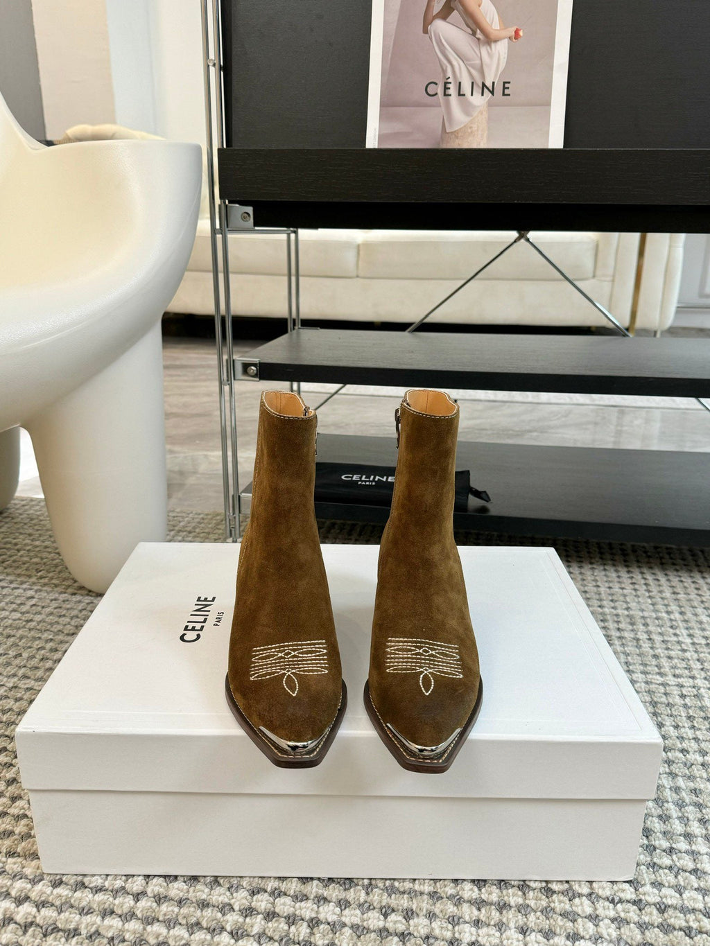 ANKLE BOOTS 45 MM IN MOCHA BROWN SUEDE