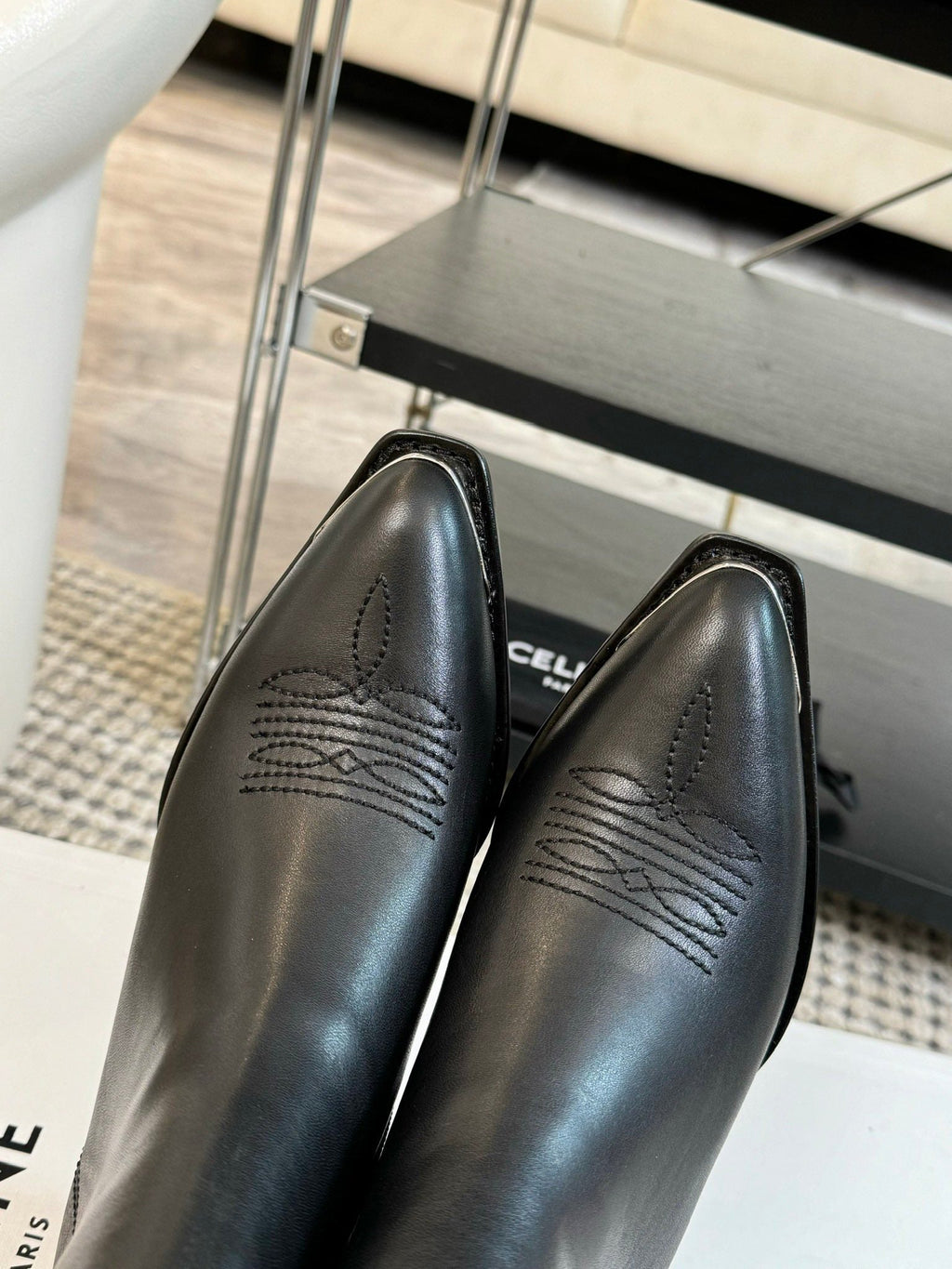 ANKLE BOOTS 45 MM IN BLACK CALFSKIN