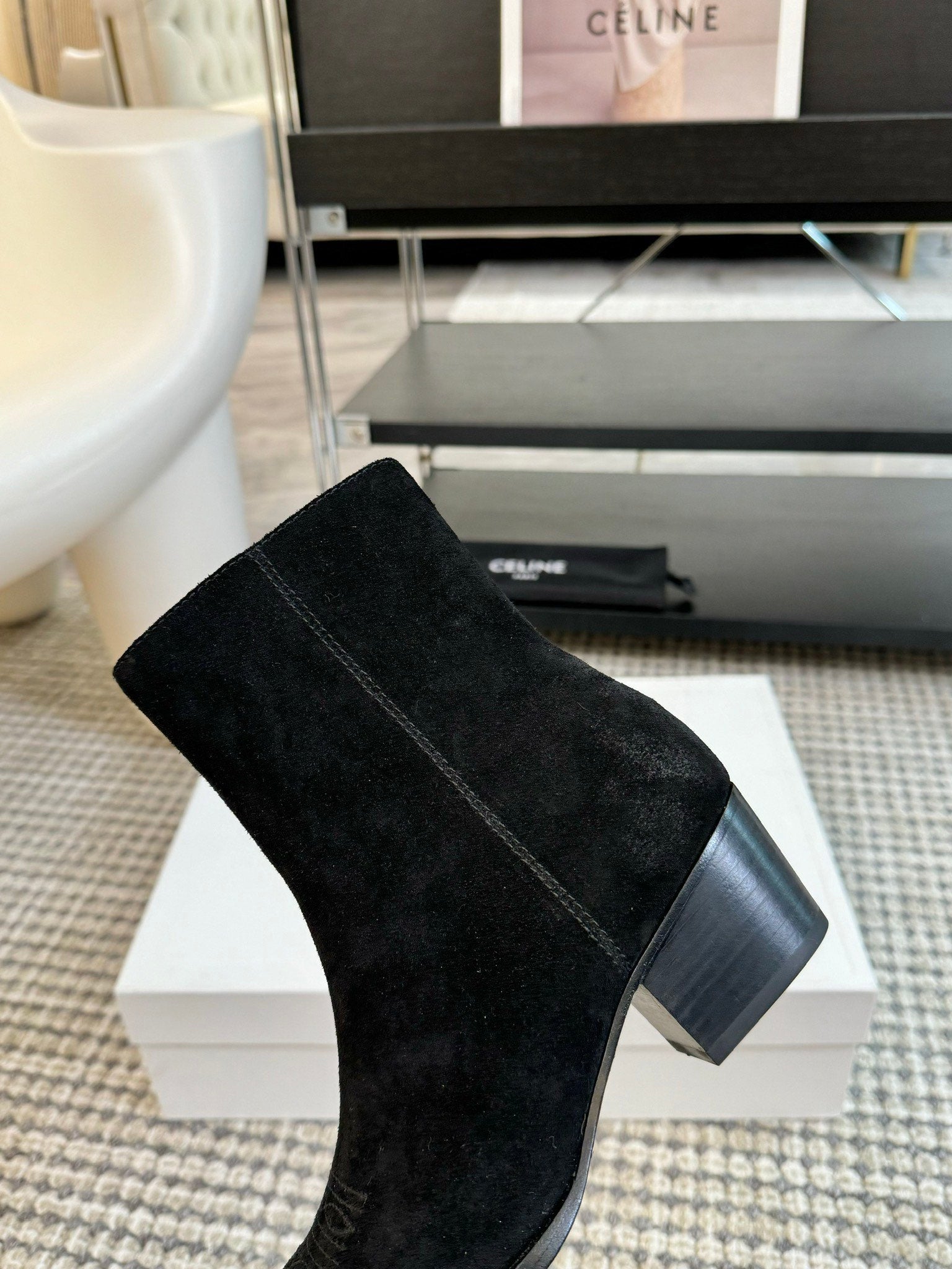 ANKLE BOOTS 45 MM IN BLACK SUEDE