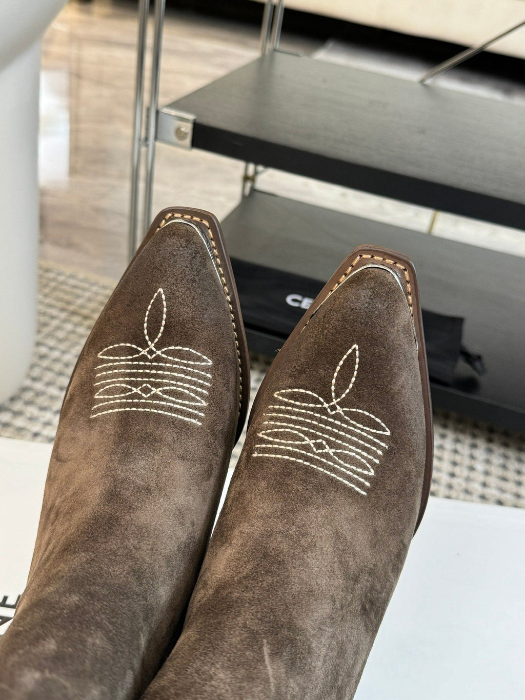 ANKLE BOOTS 45 MM IN MOCHA BROWN SUEDE