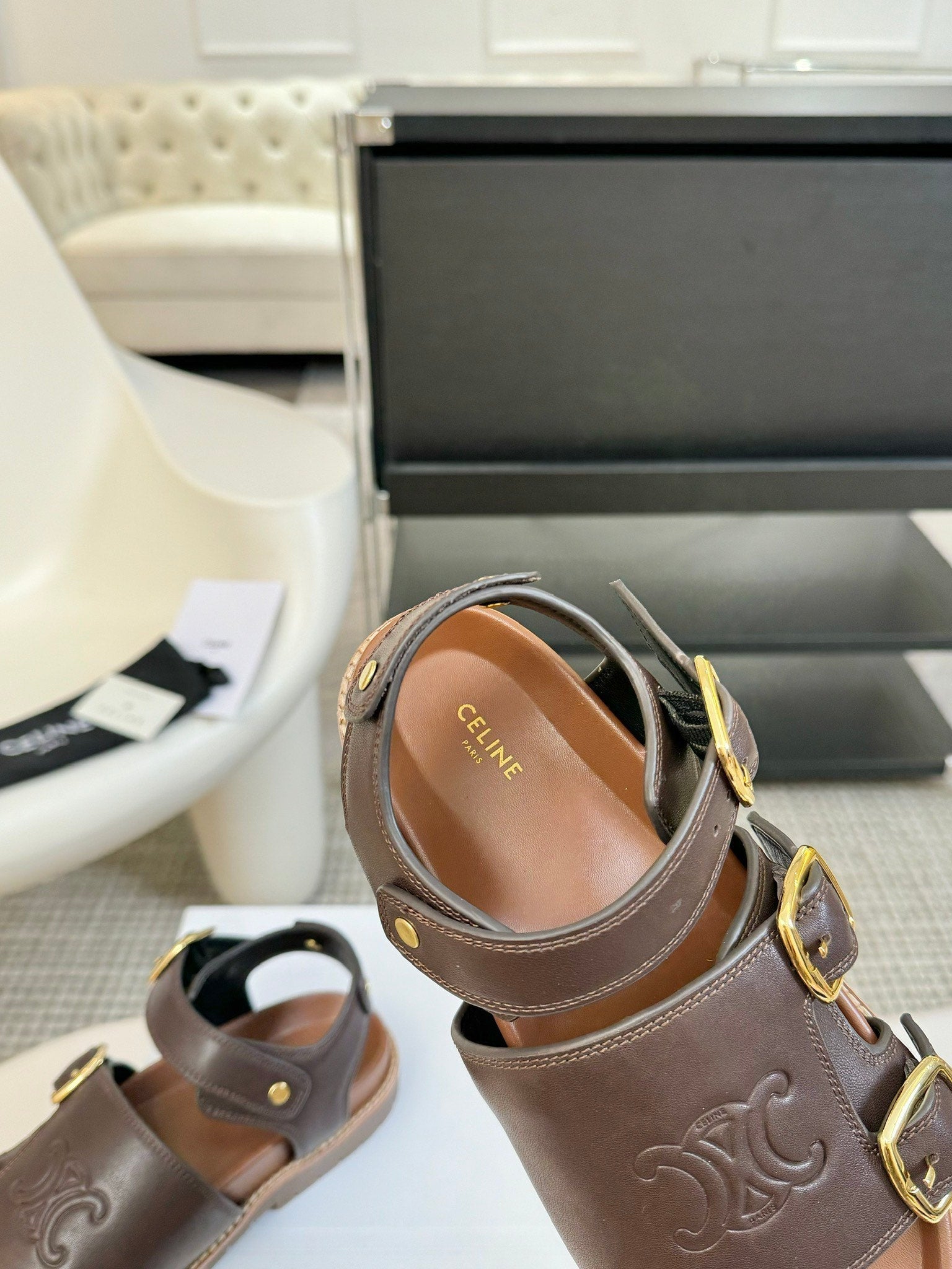 MINO SANDAL IN CHOCOLATE BROWN CALFSKIN