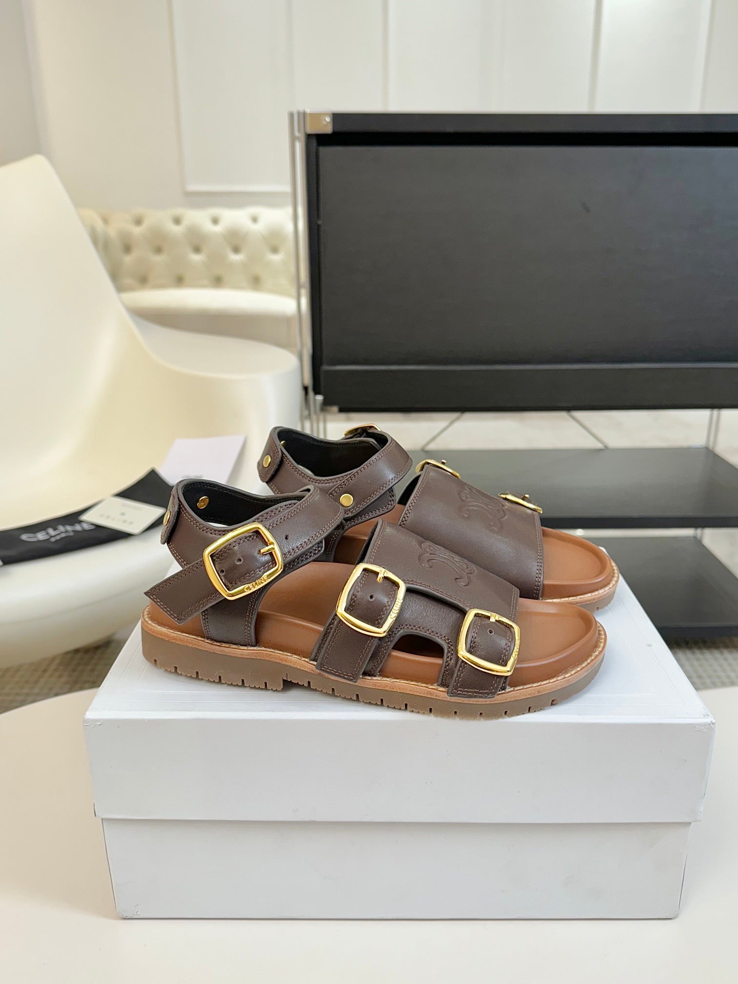 MINO SANDAL IN CHOCOLATE BROWN CALFSKIN