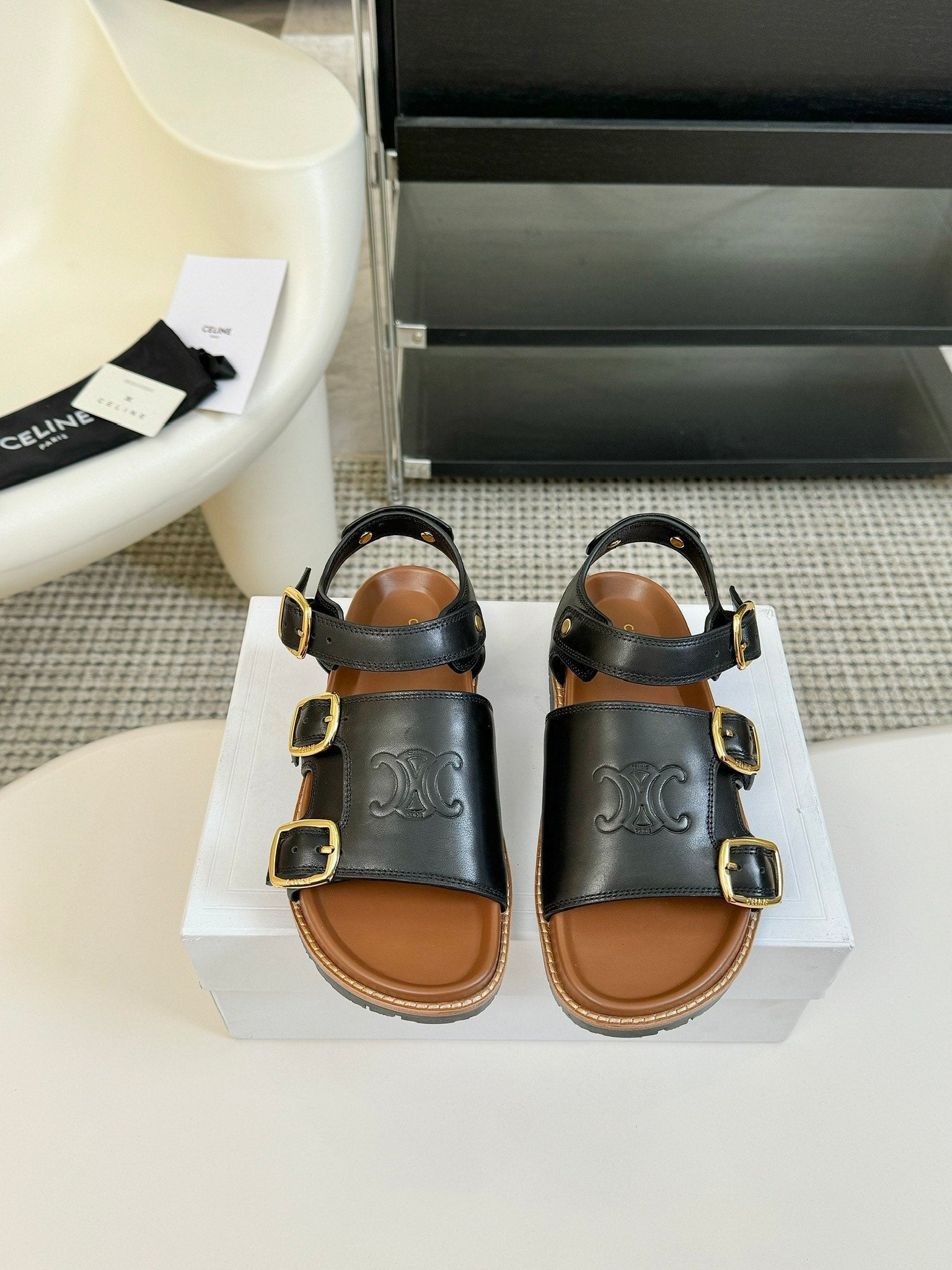 MINO SANDAL IN BLACK CALFSKIN