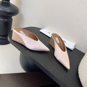 ALAIA HIGH MULES 25S IN BLUSH BEIGE SATIN