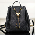 CHANEL 25S GRABRIELLE 23 CM IN BLACK LAMBSKIN WITH GOLD HARDWARE