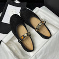 CC MARY JANES BLACK WOOL TWEED AND FABRIC