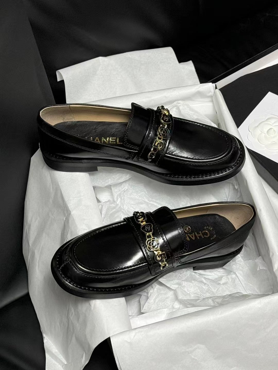 CC LOAFERS BLACK QUILTED CALFSKIN