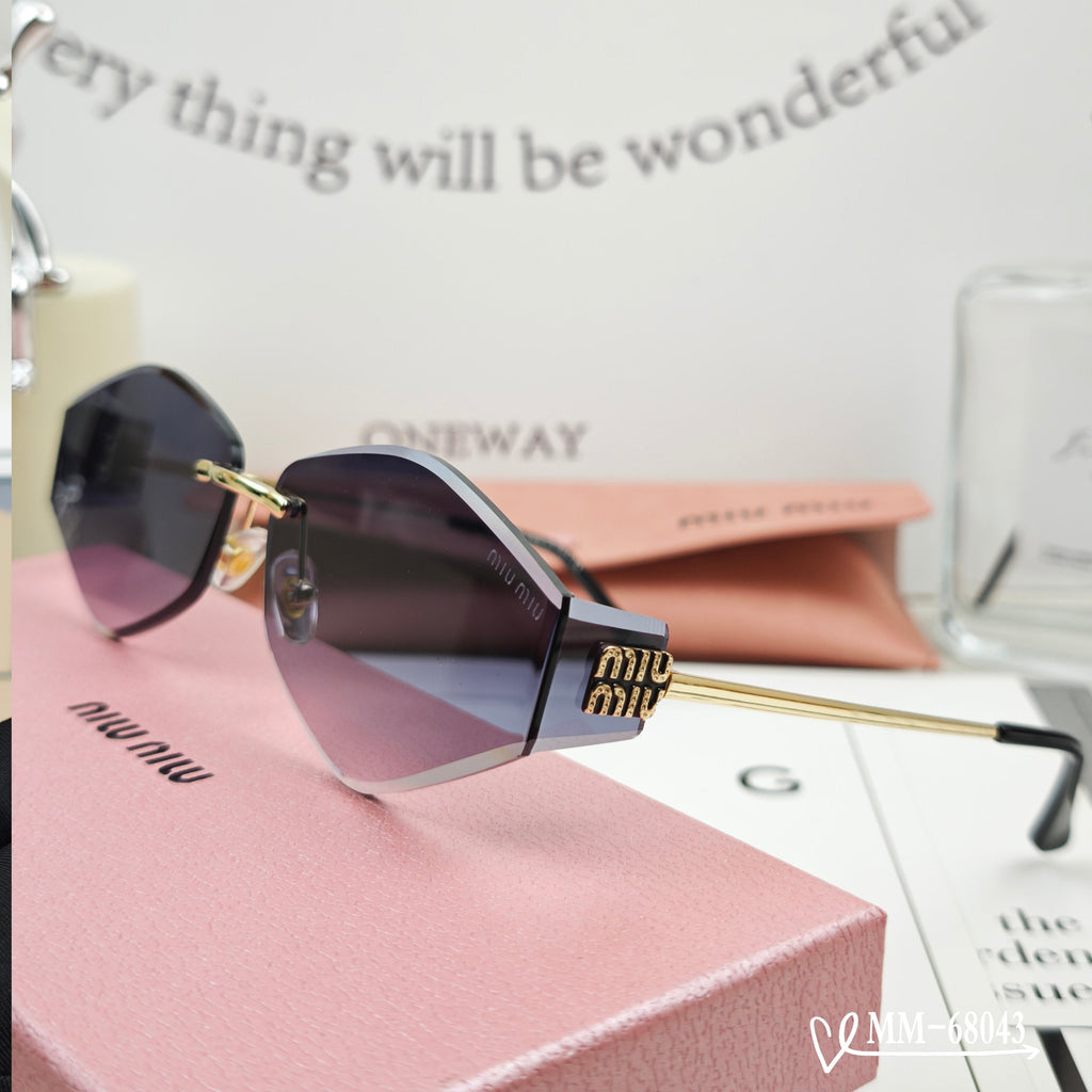 LOGO SUNGLASSES 68043 IN GOLD METAL GREY LENS