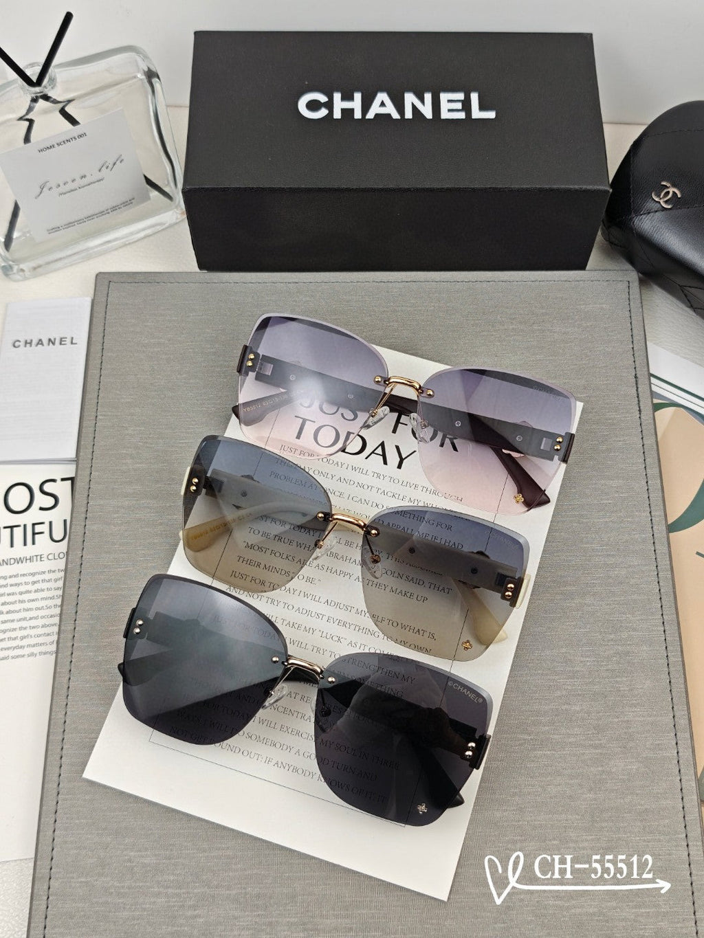 SQUARE SUNGLASSES 55512 IN ACETATE RESIN LENSES