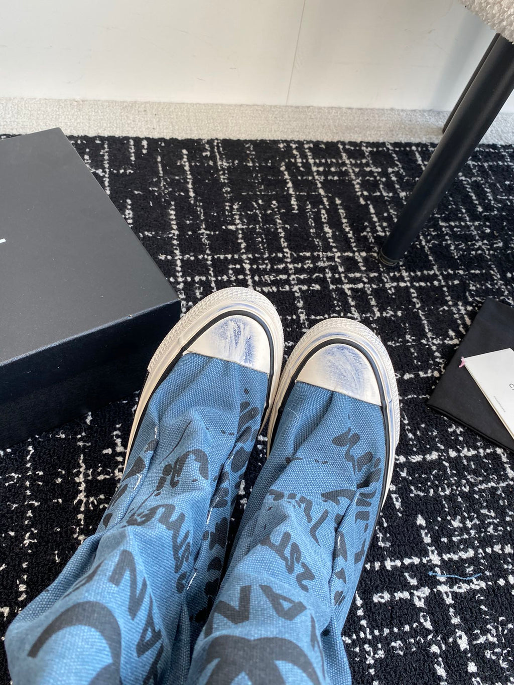 HIGH BOOTS IN OCEAN BLUE CANVAS