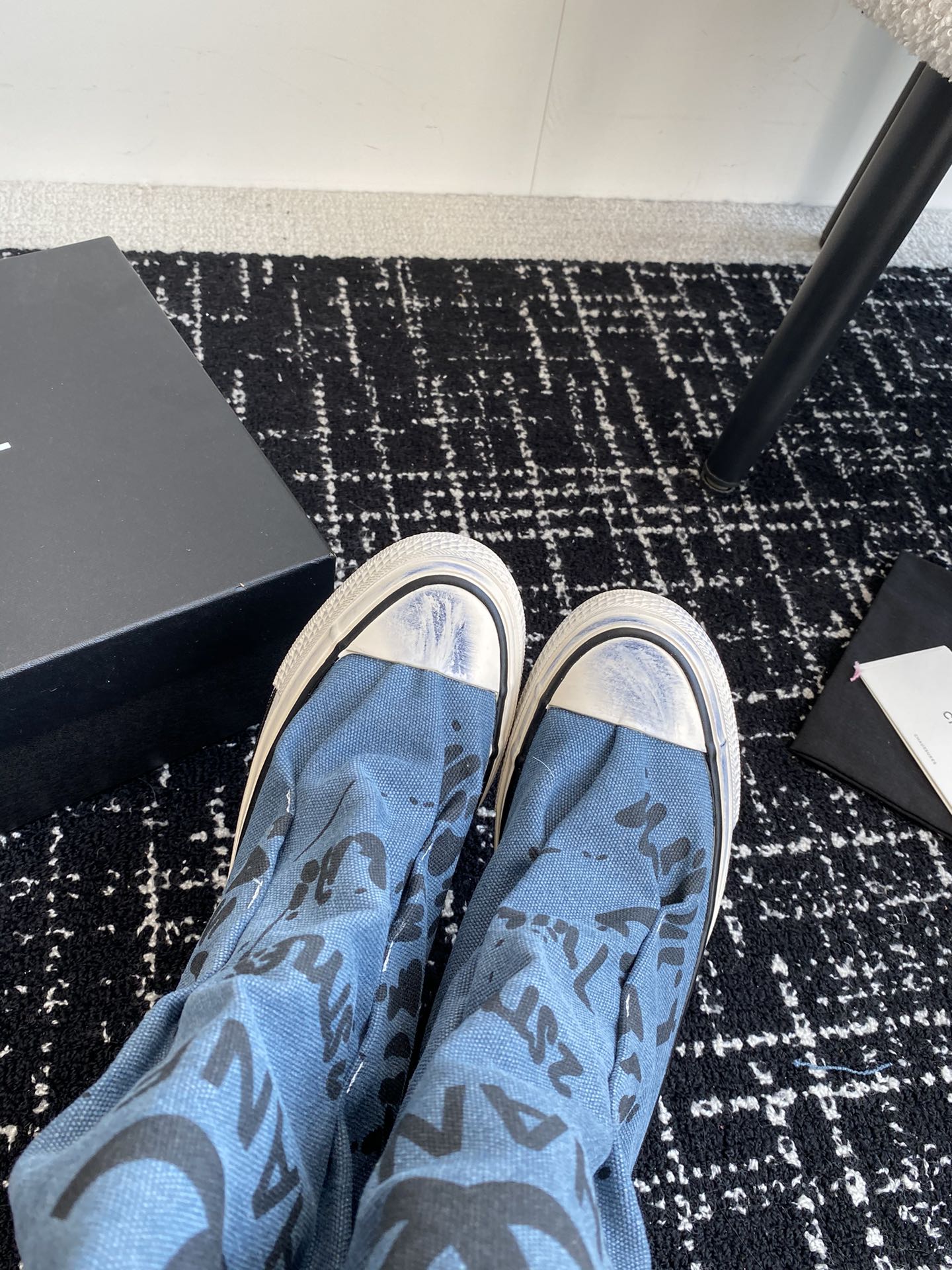 HIGH BOOTS IN OCEAN BLUE CANVAS