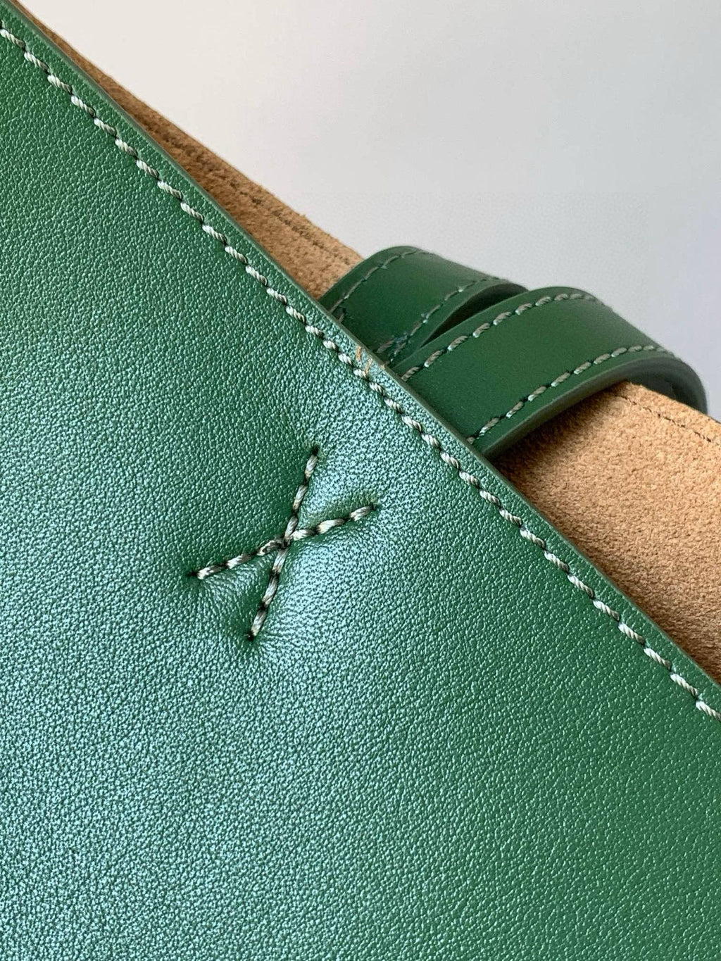 LOEWE 25S PUZZLE FOLD BAG 31 IN AMBER HUNTER GREEN SHINY CALFSKIN