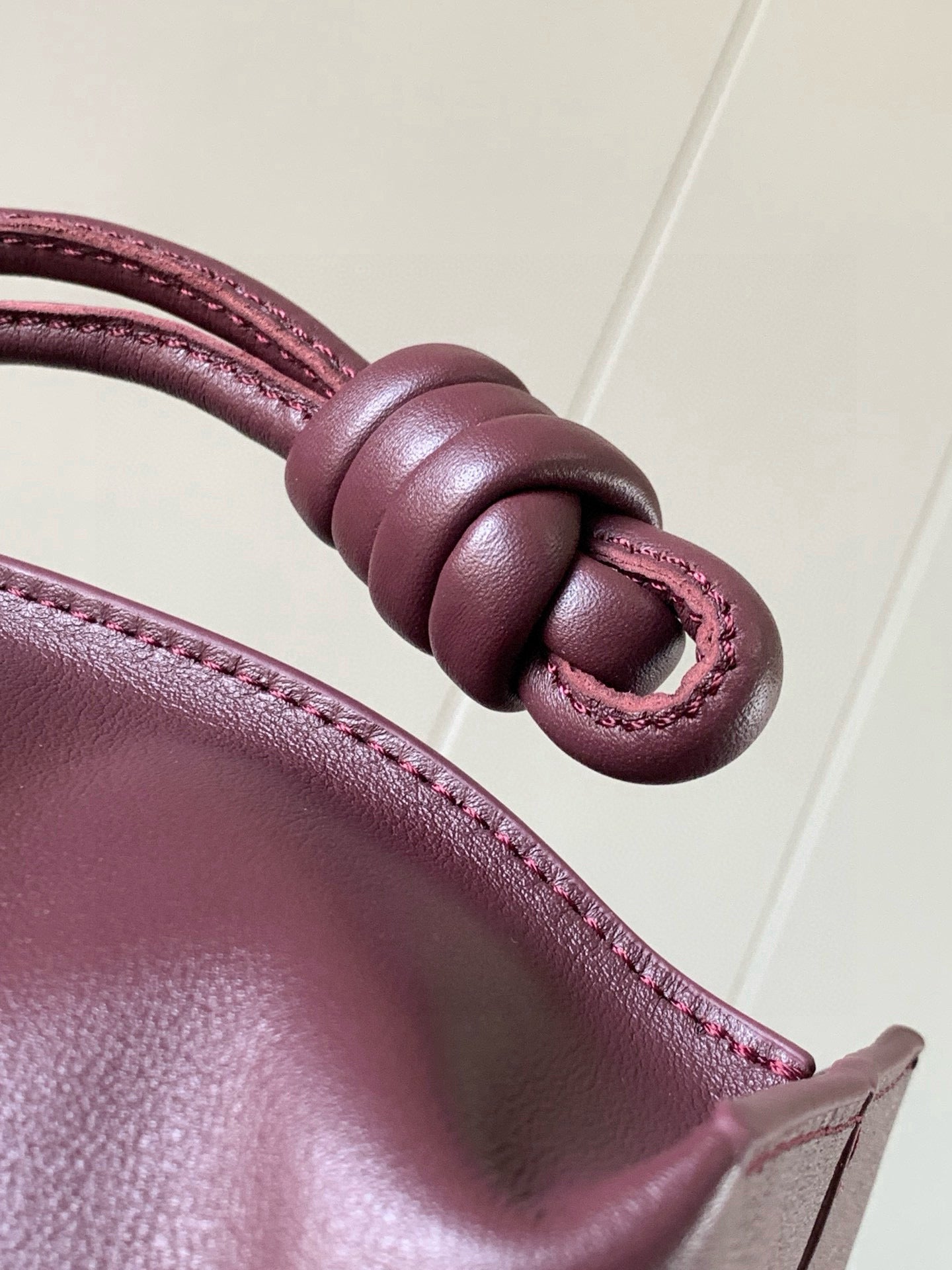 LOEWE 25S LARGE FLAMENCO CLUTCH BAG 30 IN DARK ROSEWOOD CALFSKIN