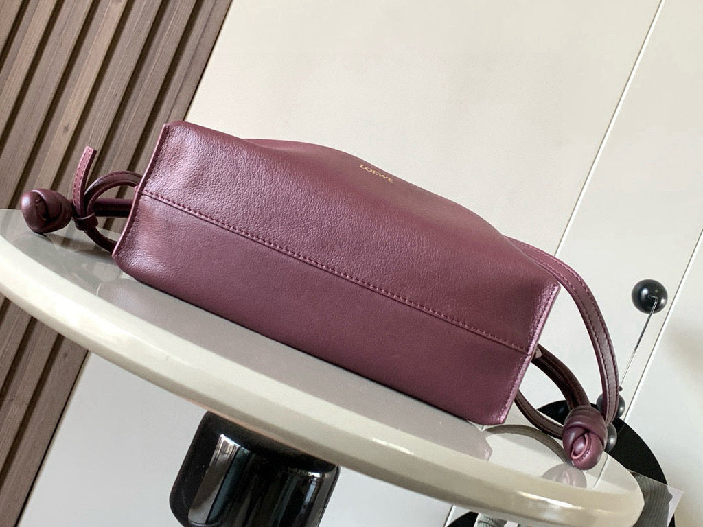 LOEWE 25S MEDIUM FLAMENCO CLUTCH BAG 23 IN DARK ROSEWOOD CALFSKIN