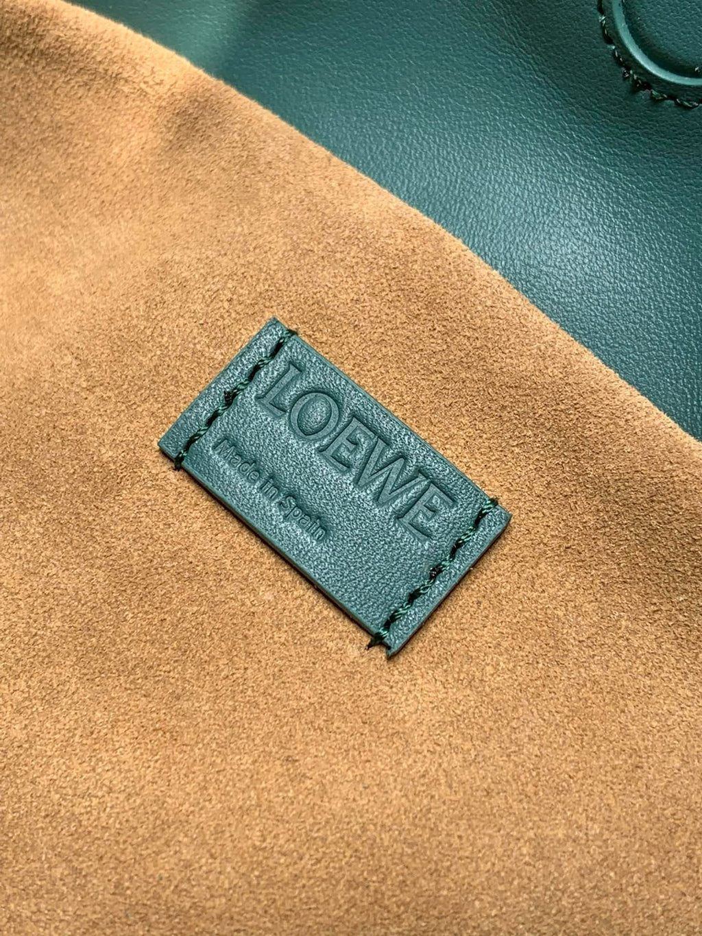 LOEWE 25S MEDIUM FLAMENCO CLUTCH BAG 23 IN DEEP TEAL CALFSKIN