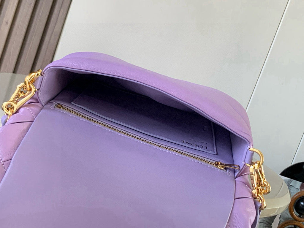LOEWE 25S PUFFER GOYA BAG 23 IN LIGHT LAVENDER NAPPA LAMBSKIN