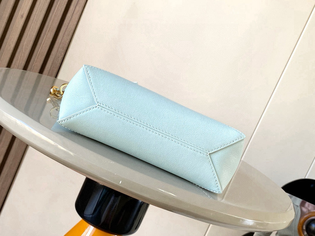 LOEWE 25S PUZZLE FOLD BAG 23 IN PALE BLUE CALFSKIN