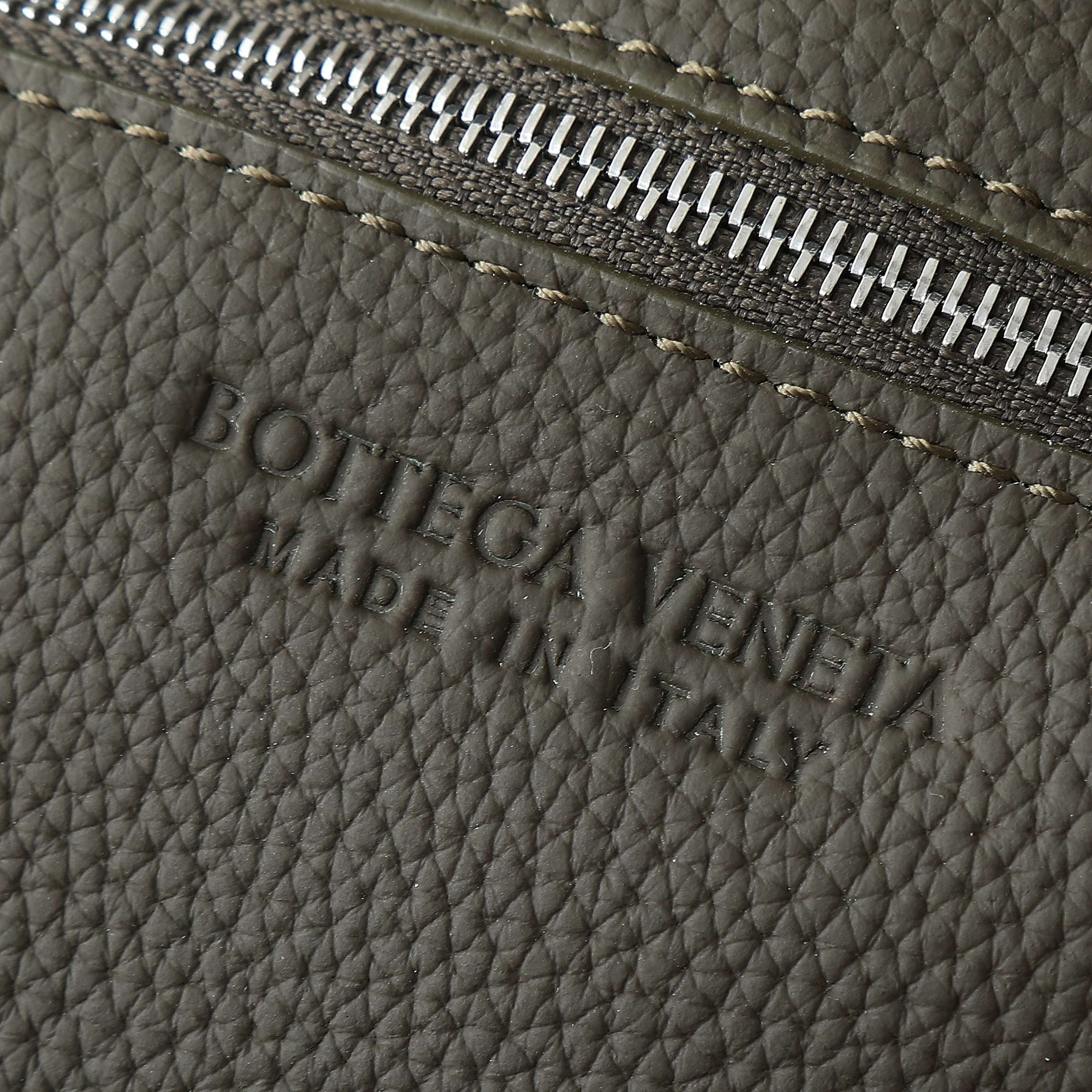 BOTTEGA VENETA 25S DIAGO 22 IN DARK OLIVE CALFSKIN SILVER HARDWARE