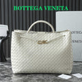 BOTTEGA VENETA 25S LARGE ANDIAMO 42 IN IVORY CALFSKIN GOLD HARDWARE