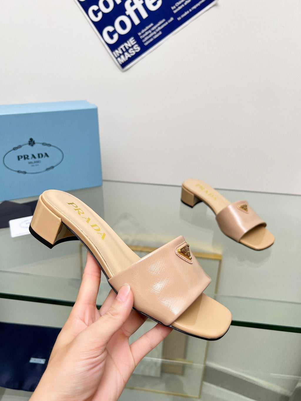 PRA EMBROIDERED SLIDES 40 TUSCAN CALFSKIN