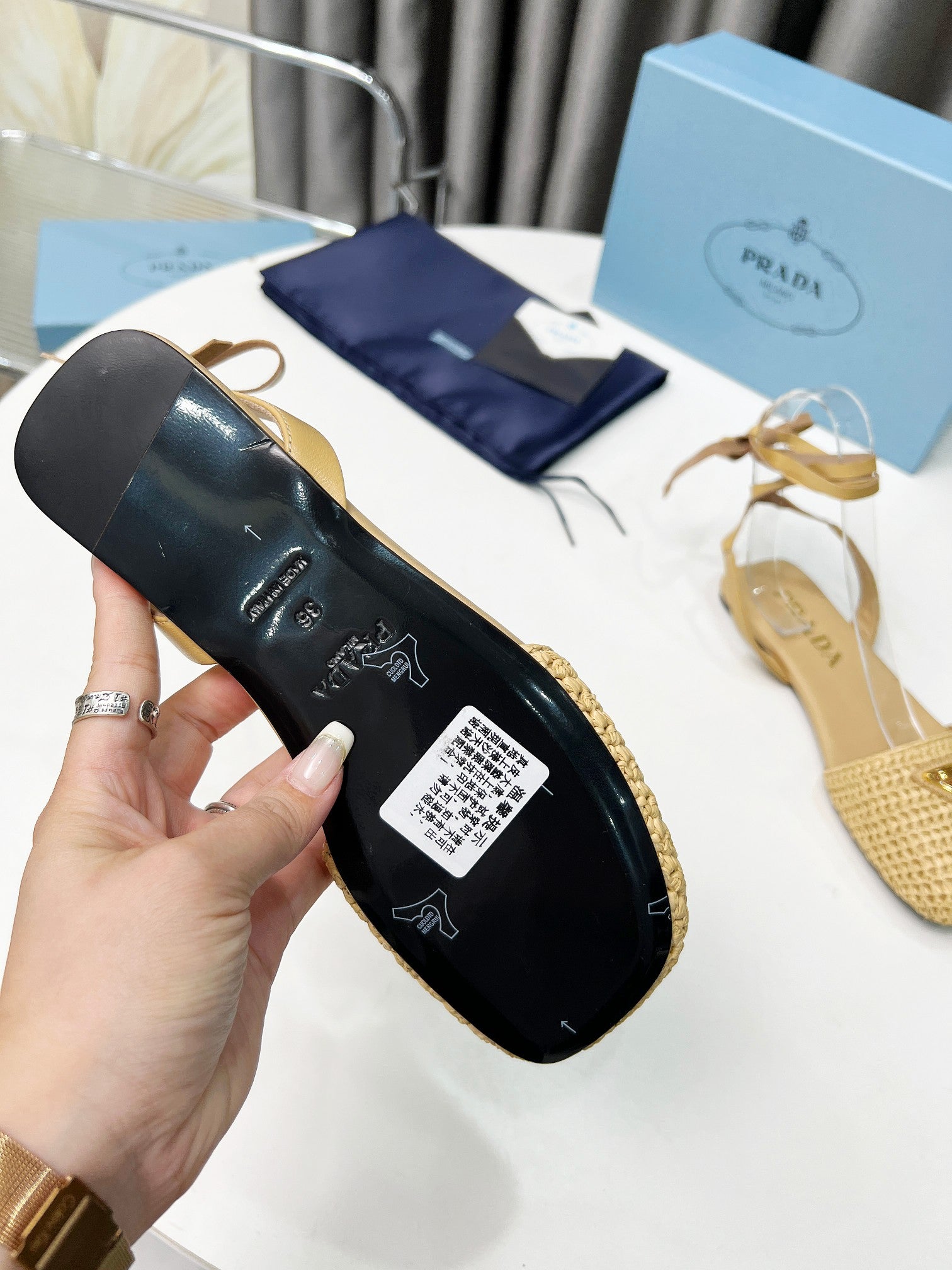 CROCHET SANDALS IN EGG NOG BEIGE FABRIC