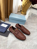 PRADA 25S LOAFERS IN BROWN CALFSKIN