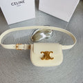 CL BELT BAG TRIOMPHE 25 MM BELT TRIOMPHE WHITE CALFSKIN GOLD HARDWARE