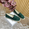 LW GREEN ANAGRAM ESPADRILLE LOAFER BLACK LINEN
