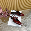 JUDY DOUBLE STRAP MARY JANE SLINGBACK 35MM IN CURRANT RED CALFSKIN
