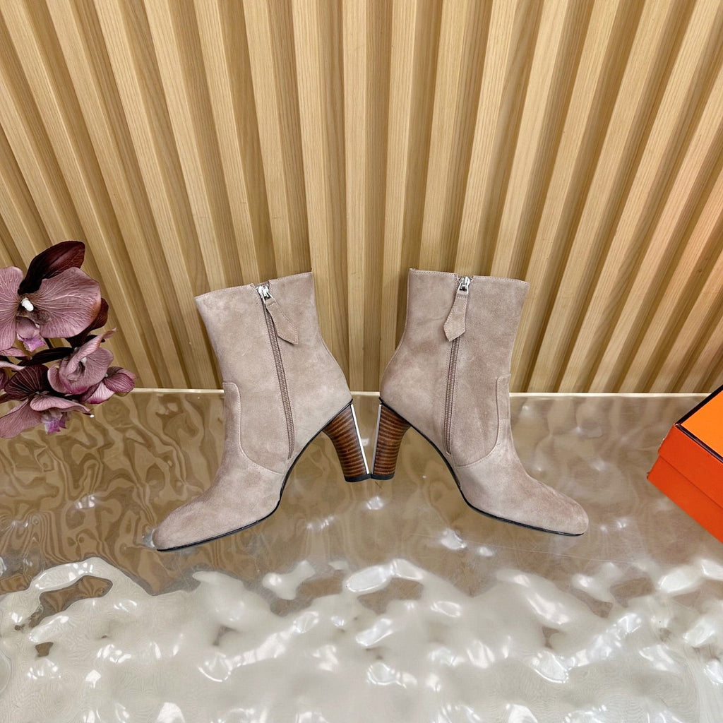 HM 25S ANKLE BOOTS 70 MM IN DUSTY BEIGE SUEDE